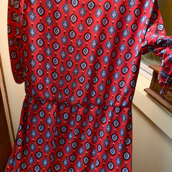 Tristan, dress. Size small, Printed fabric, All red lining, Midi or Maxi. - Picture 11 of 12